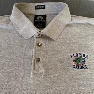 Vintage Florida Gators Gray Polo Shirt Weatherproof Garmet Co College Football L